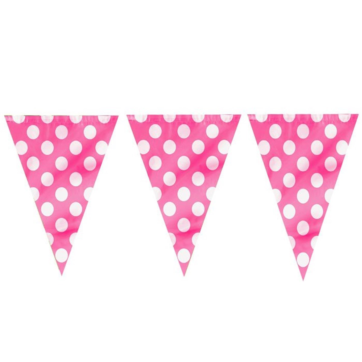 Fuşya Puanlı Doğum Günü Bayrak Süs