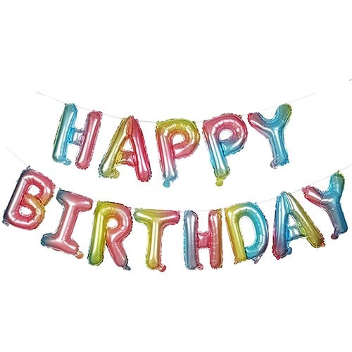 Gökkuşağı Happy Birthday Folyo Balon