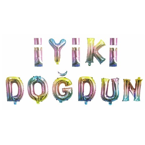 Gökkuşağı İyi ki Doğdun Folyo Balon