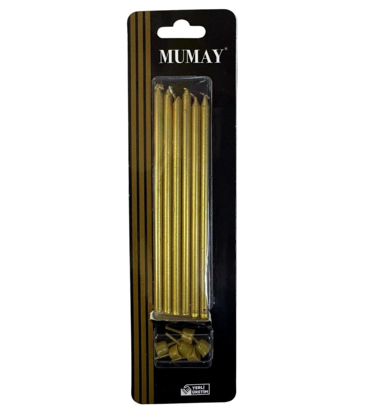 Doğum Günü MumlarıGold 15cm 6'lı mum