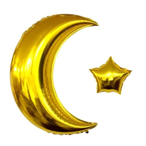 Gold Ay Yıldız Folyo Balon