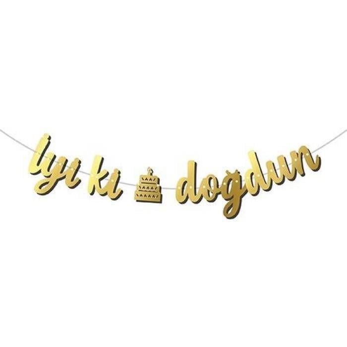 Happy Birthday YazılarıGold İyi Ki Doğdun Banner