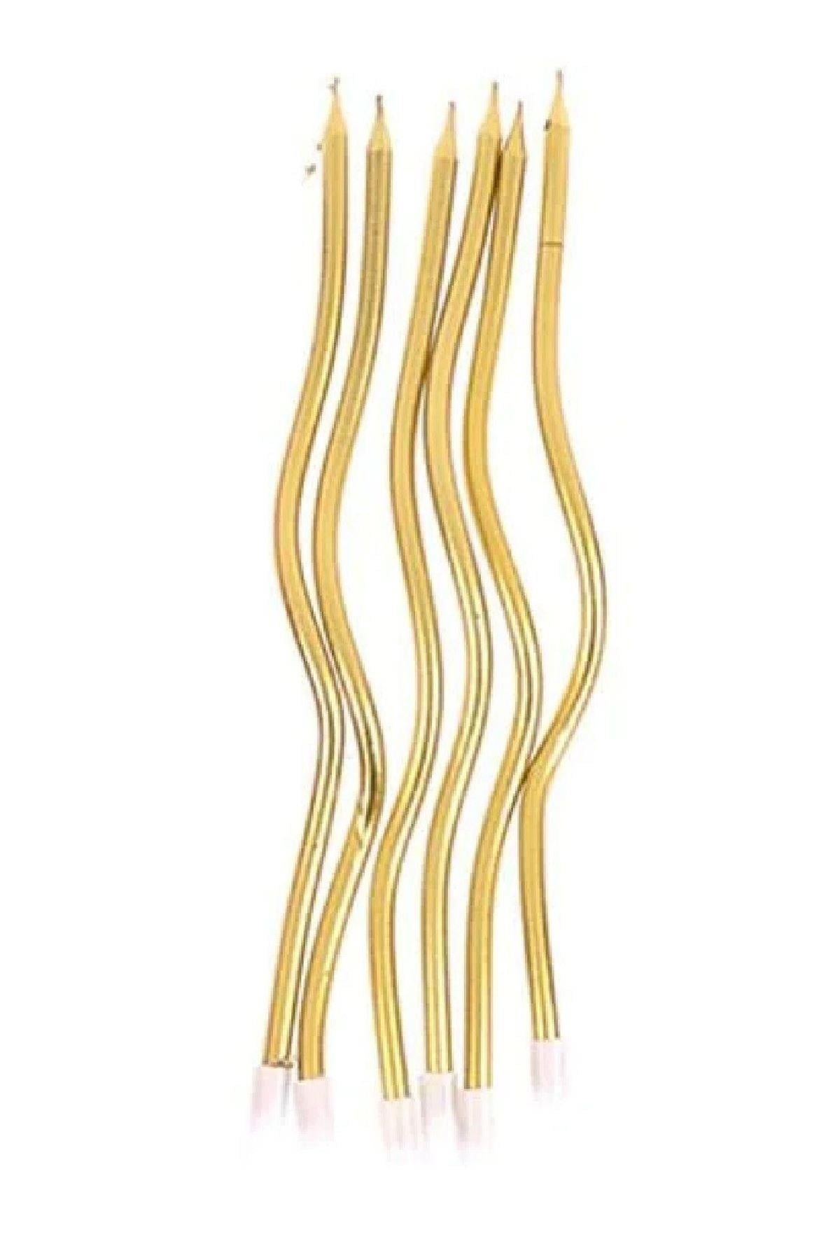 Doğum Günü MumlarıGold Kıvrımlı Mum 