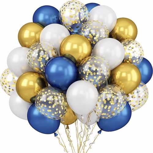 Gold Lacivert Renkli Uçan Balon 20 Adet