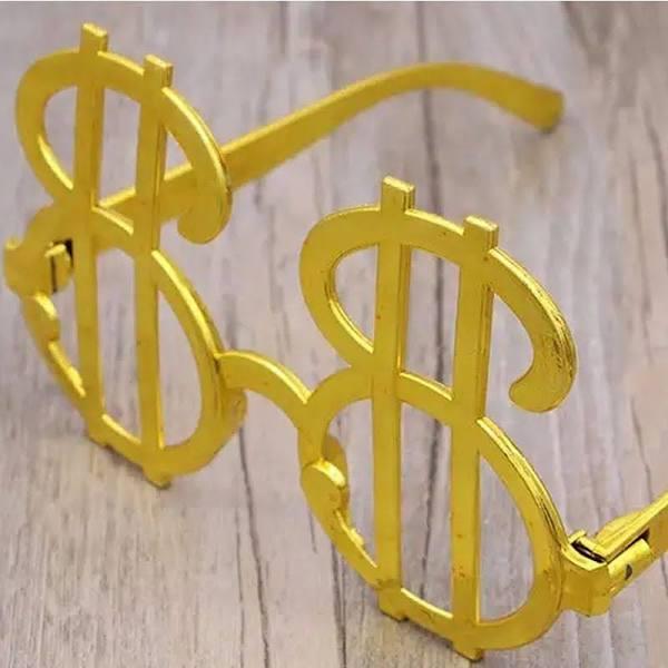 Parti GözlükleriGold Plastik Dolar Parti Gözlüğü