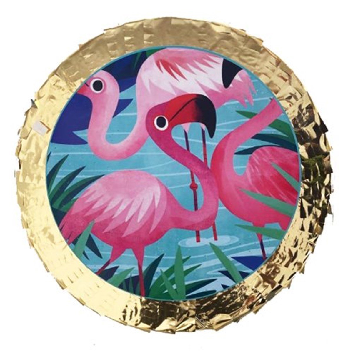 Gold Renkli Flamingo Pinyata + Sopası