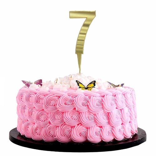 Gold Renkli Rakam Pleksi Pasta Süsü 7