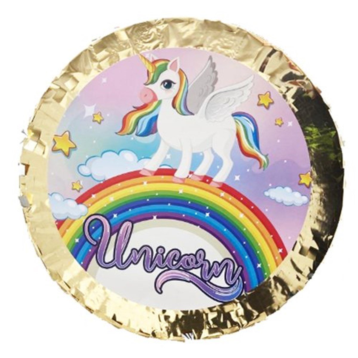 Gold Renkli Unicorn Pinyata + Sopası