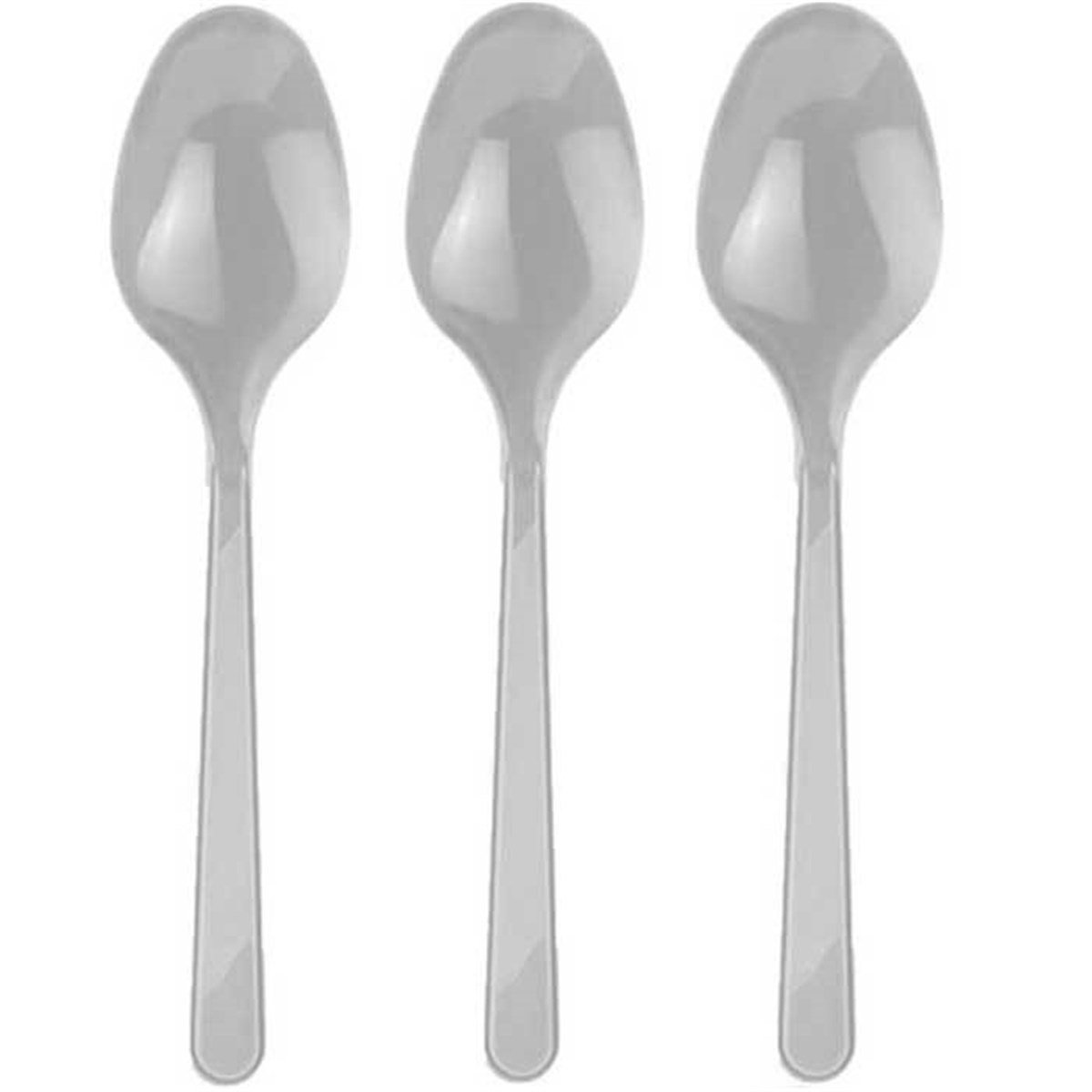 Gri Renk Plastik Kaşık 25 Adet