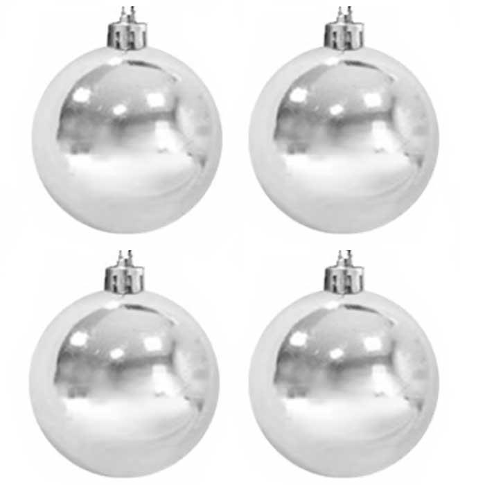 Ağaç SüsleriGümüş 10 cm YIlbaşı Top Süs