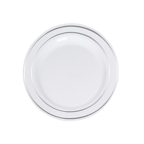 Gümüş Çizgili Mika Tabak 6 Adet 23 cm