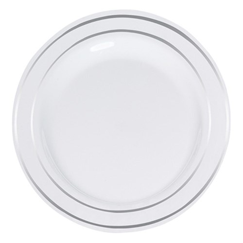 Gümüş Çizgili Mika Tabak 6 Adet