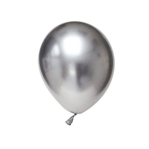 Gümüş Krom Balon 50 Adet 6 İnç 15 Cm