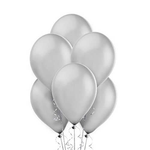 Gümüş Metalik Balon 20 Adet