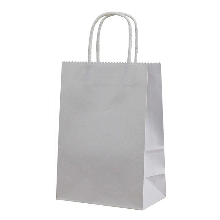 Gümüş Renkli Kraft Çanta 25 x 31 Cm 25 Adet