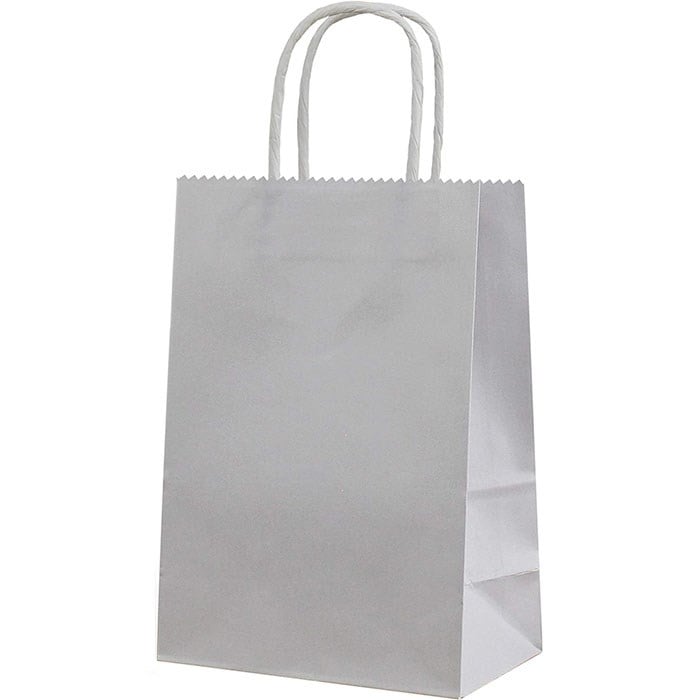 Gümüş Renkli Kraft Çanta 31 x 41 Cm 25 Adet