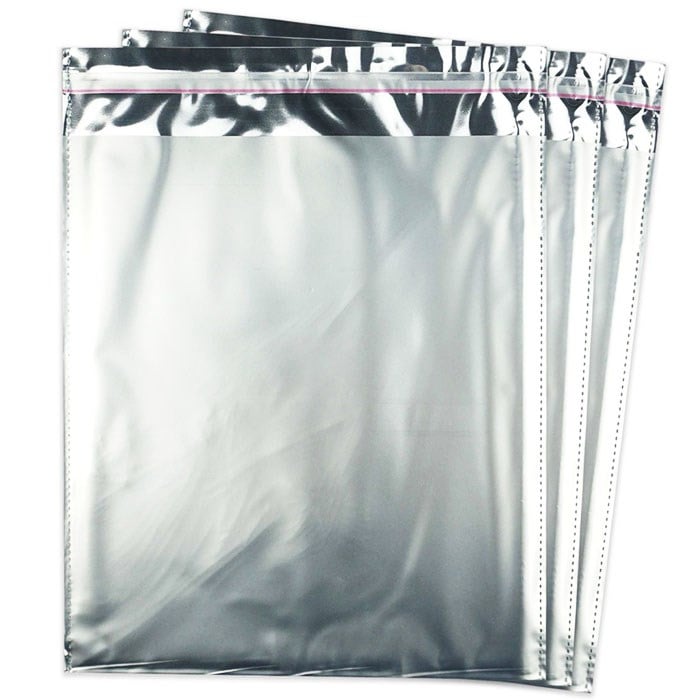 Gümüş Yapışkanlı Hediye Paketi 10x12 50 Adet