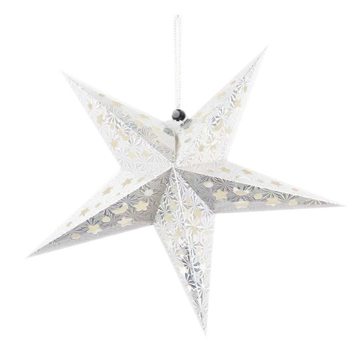 Gümüş Yıldız Karton Süs 44 cm