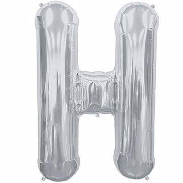 Gümüş Renk 76 cm H Harf Folyo Balon Gümüş 76 cm