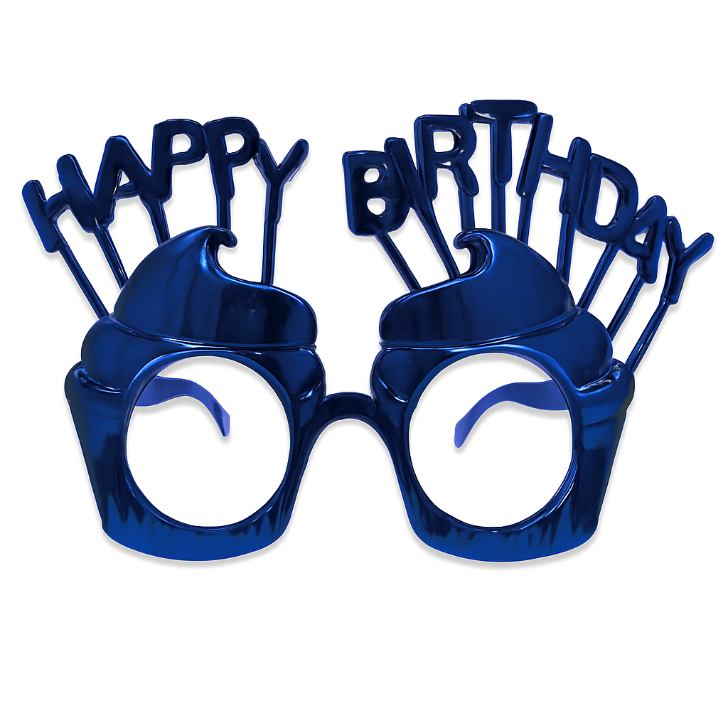 Parti GözlükleriHappy Birthday Cupcake Mavi Gözlük