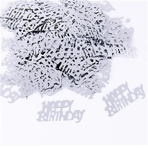 Happy Birthday Masa Konfetisi Gümüş