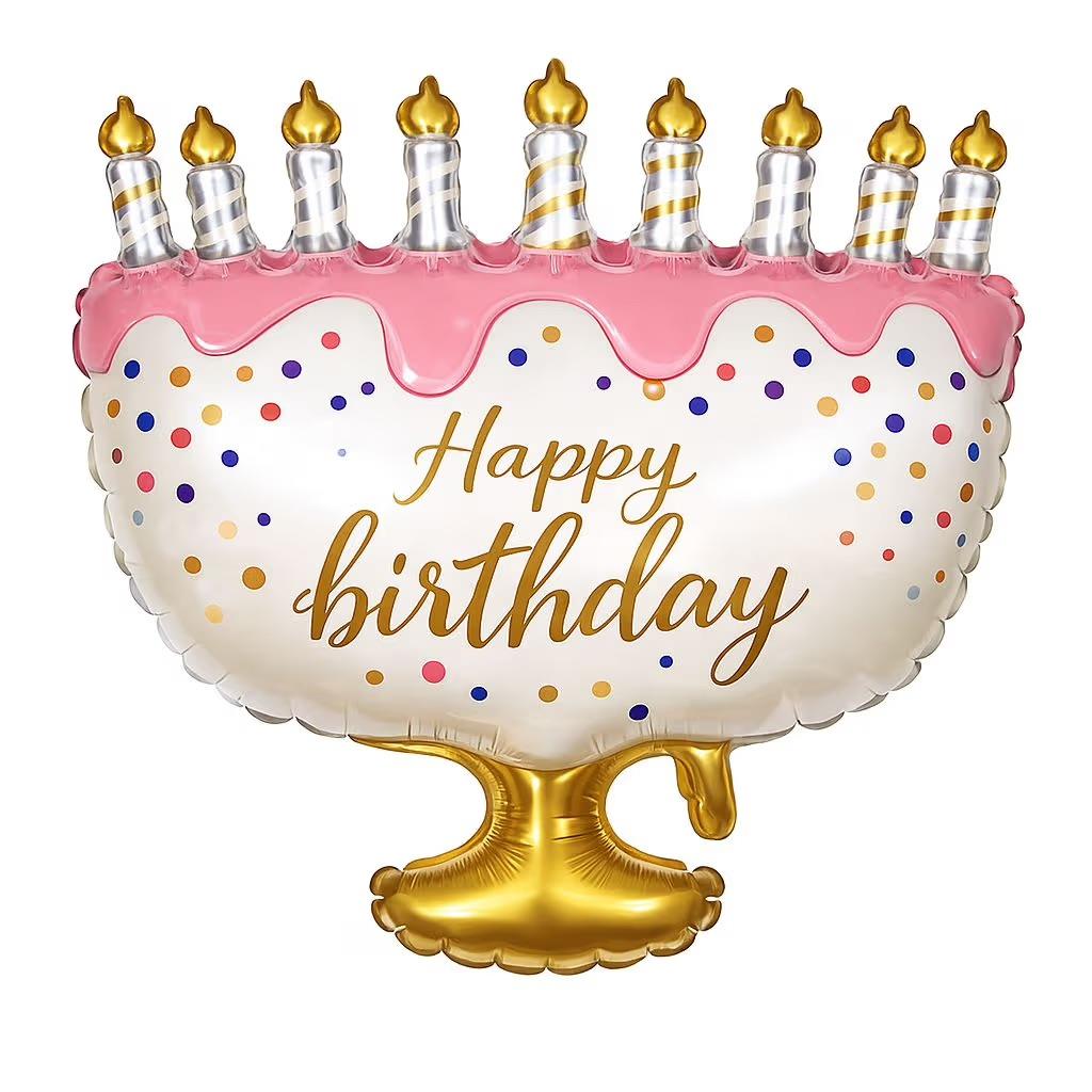 Doğum Günü Folyo BalonlarHappy Birthday Pembe Pasta Folyo Balon