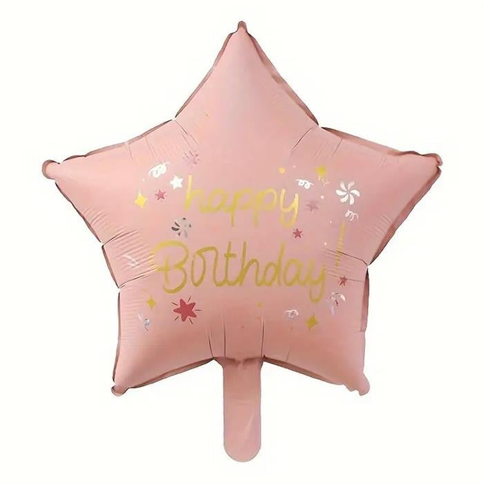 Karakter Folyo BalonlarHappy Birthday Pembe Yıldız Balon