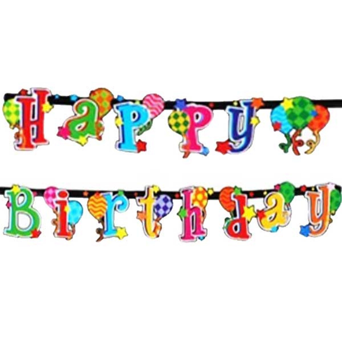 Happy Birthday Yazı Balonlu