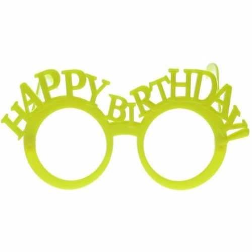 Happy Birthday Yazılı Plastik Gözlük Sarı