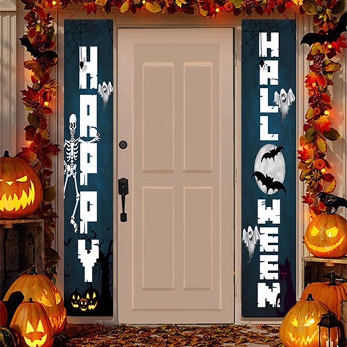 Happy Halloween İskelet Flama 2 Adet