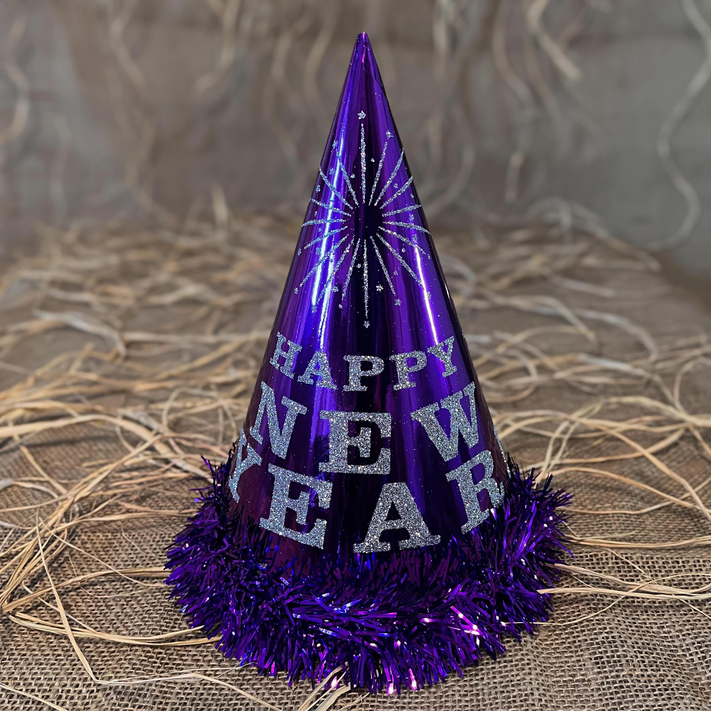 Şapka ve MaskeHappy New Year Mor Şapka