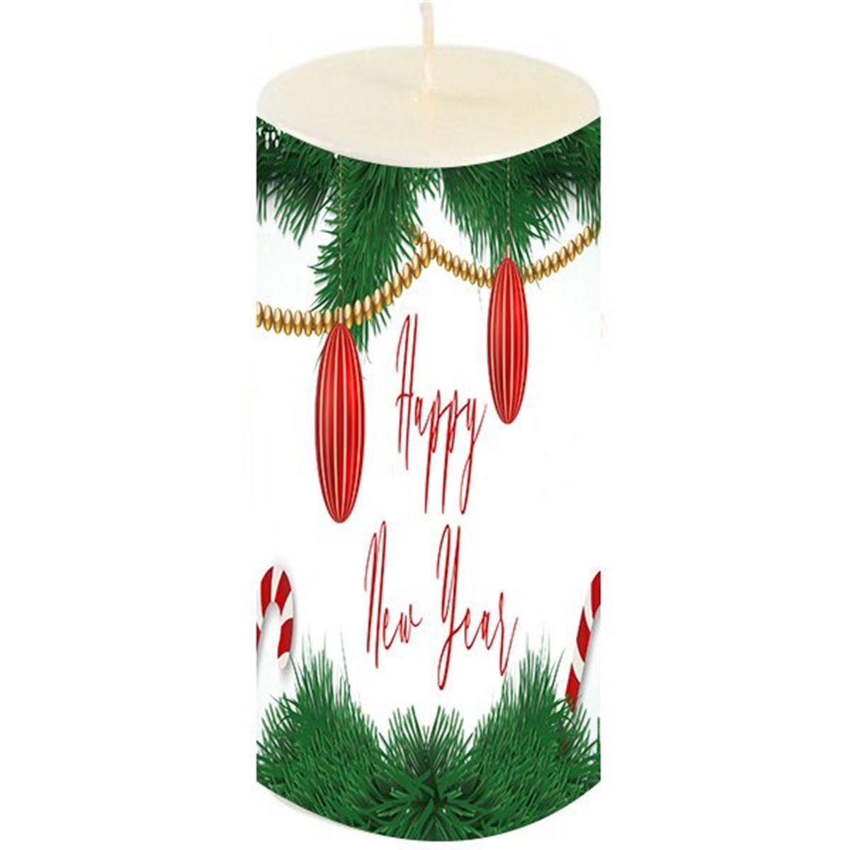 Happy New Year Uzun Mum 7x13 Cm 1 Adet