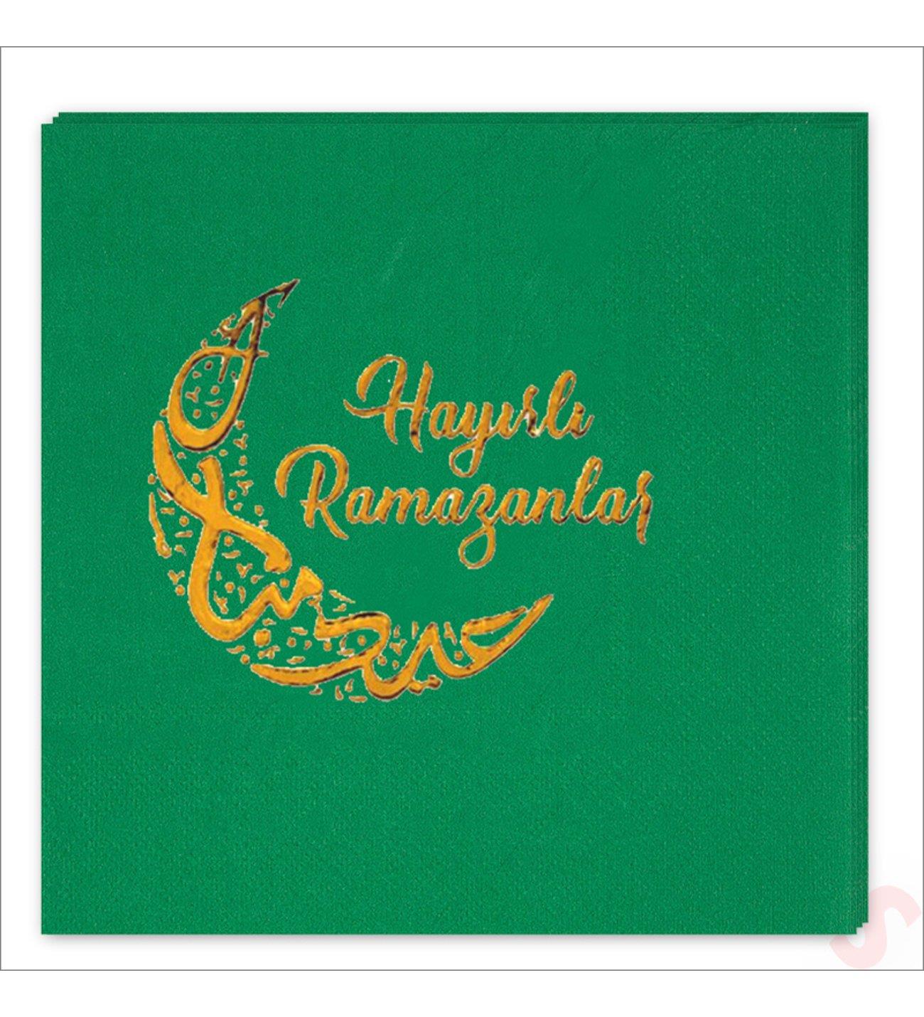 Ramazan SüslemeleriHayırlı Ramazanlar Yeşil Peçete