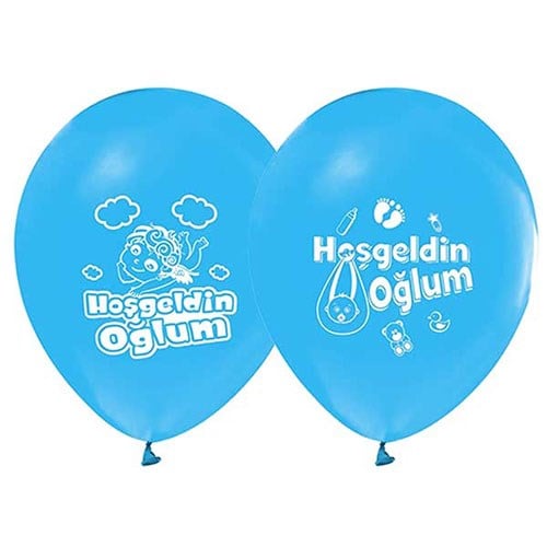 Hoşgeldin Oğlum Mavi Balon 16 Adet