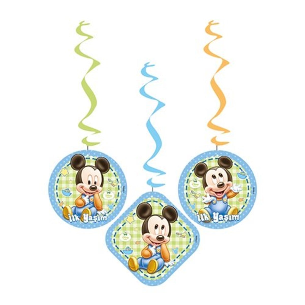 İlk Yaşım Baby Mickey Mouse Asma Süs 3 Adet