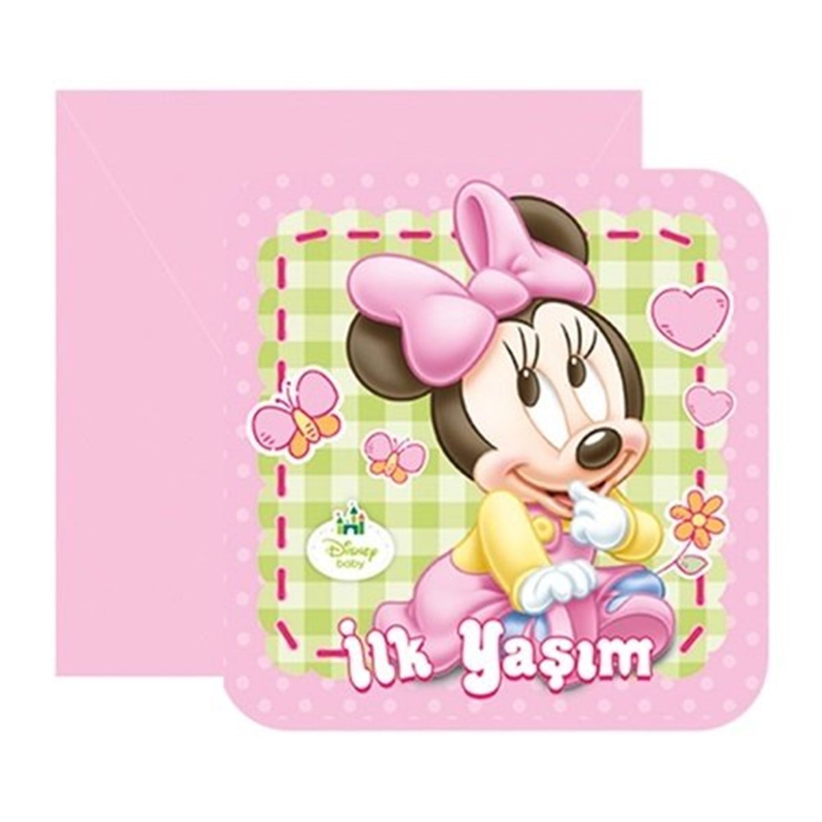 İlk Yaşım Baby Minnie Davetiye 6 Adet