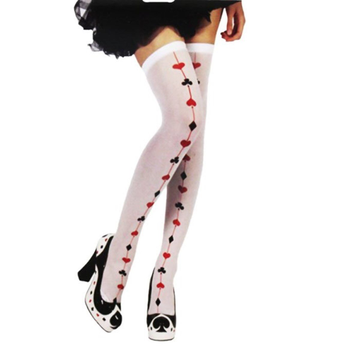 İskambil Desenli Parti Çorap