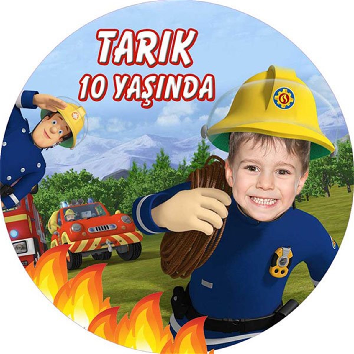 İtfaiyeci Sam Kişiye Özel Sticker 24 Adet