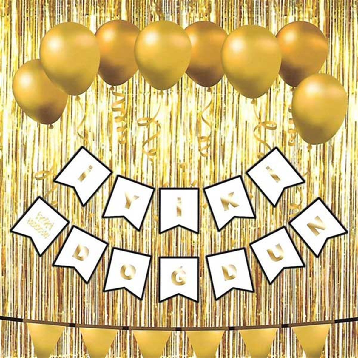 İyi ki Doğdun Beyaz Gold Renk Karton Yazı