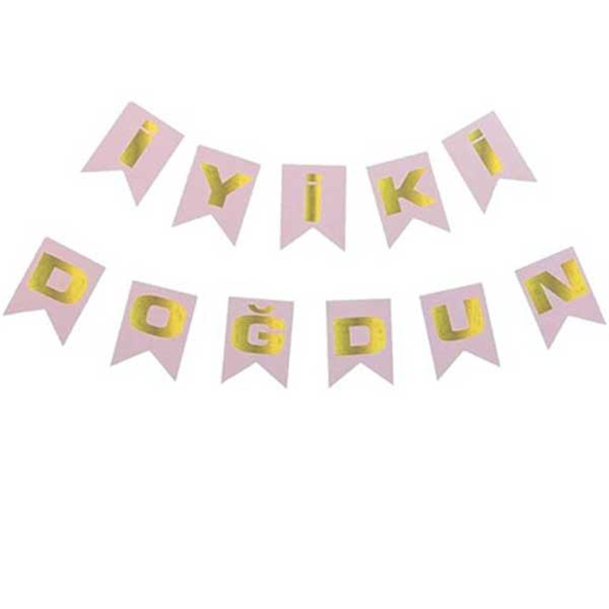 İyi Ki Doğdun Pembe Gold Yazı Banner