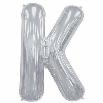 Gümüş Renk 76 cm K Harf Folyo Balon Gümüş 76 cm