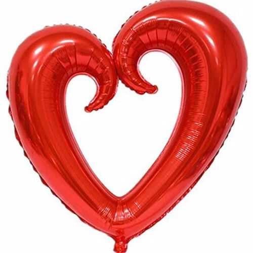 Kalp Balon Folyo İçi Boş Kırmızı Renk