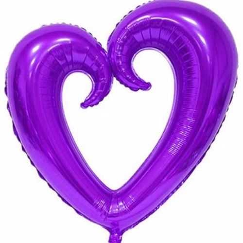 Kalp Balon Folyo İçi Boş Mor Renk