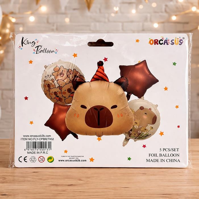 Karakter Folyo BalonlarKapibara Folyo Balon Set