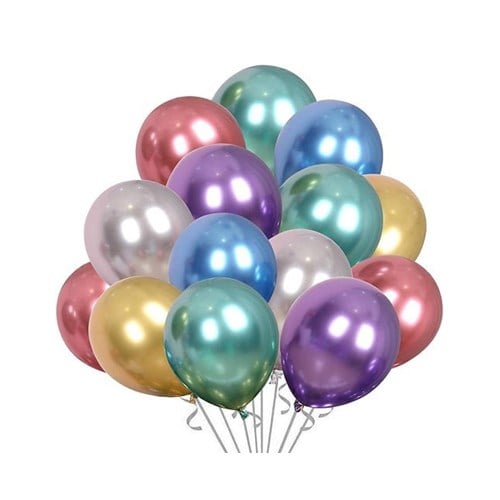 Karışık Krom Balon 50 Adet 6 İnç 15 Cm