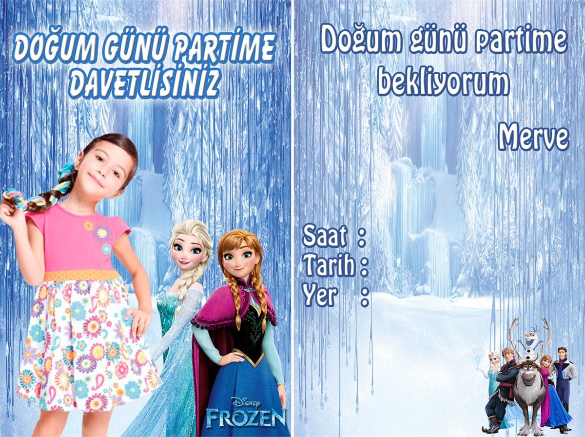 Karlar Ülkesi Kişiye Özel Davetiye 10 Adet