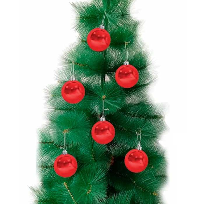 Ağaç SüsleriKırmızı 8 cm YIlbaşı Top Süs
