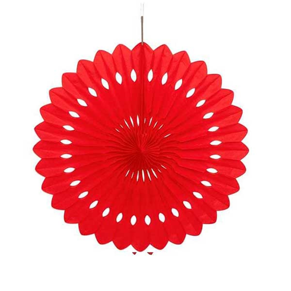 Kırmızı Delikli Yelpaze Küçük Çark Süs 30 cm