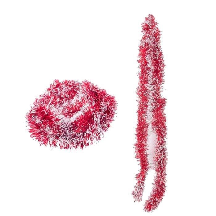 Otriş ve Parti SimleriKırmızı Gümüş Fırfır Süs 2 Metre