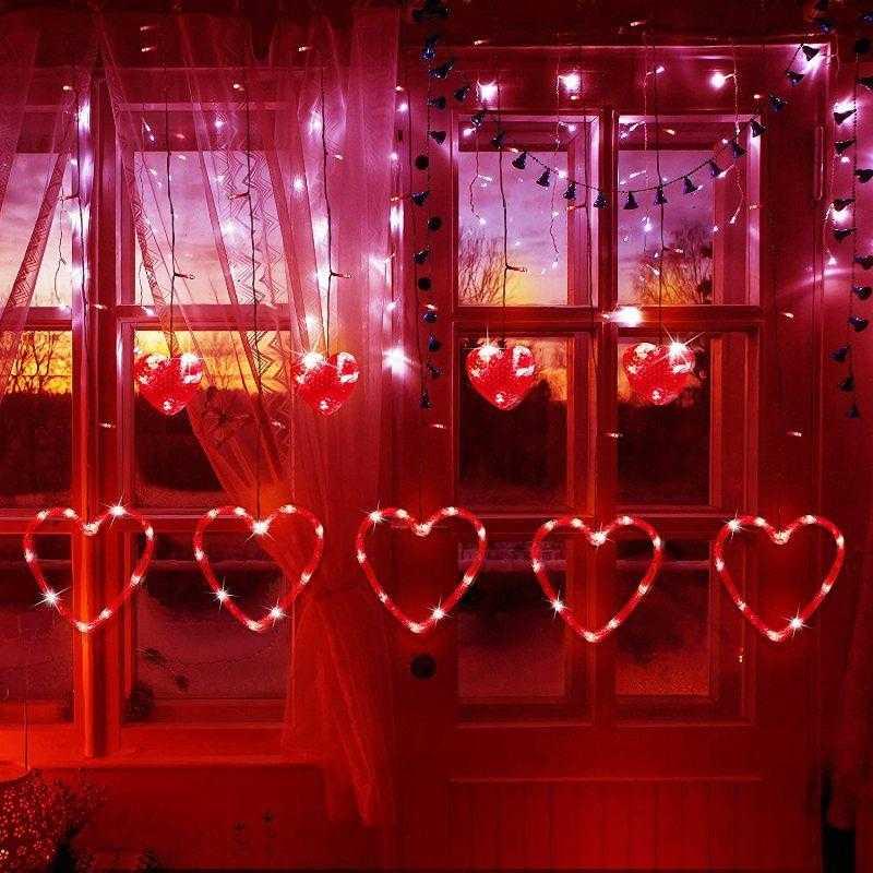 Led IşıkKırmızı Kalpli Sarkıt Led Işık